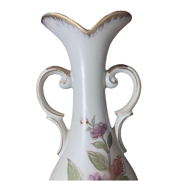 Meissen Porcelain Vase w/ 2 Blue Crossed Arrows Hand Painted. Gold Trim - Picture 7 of 16